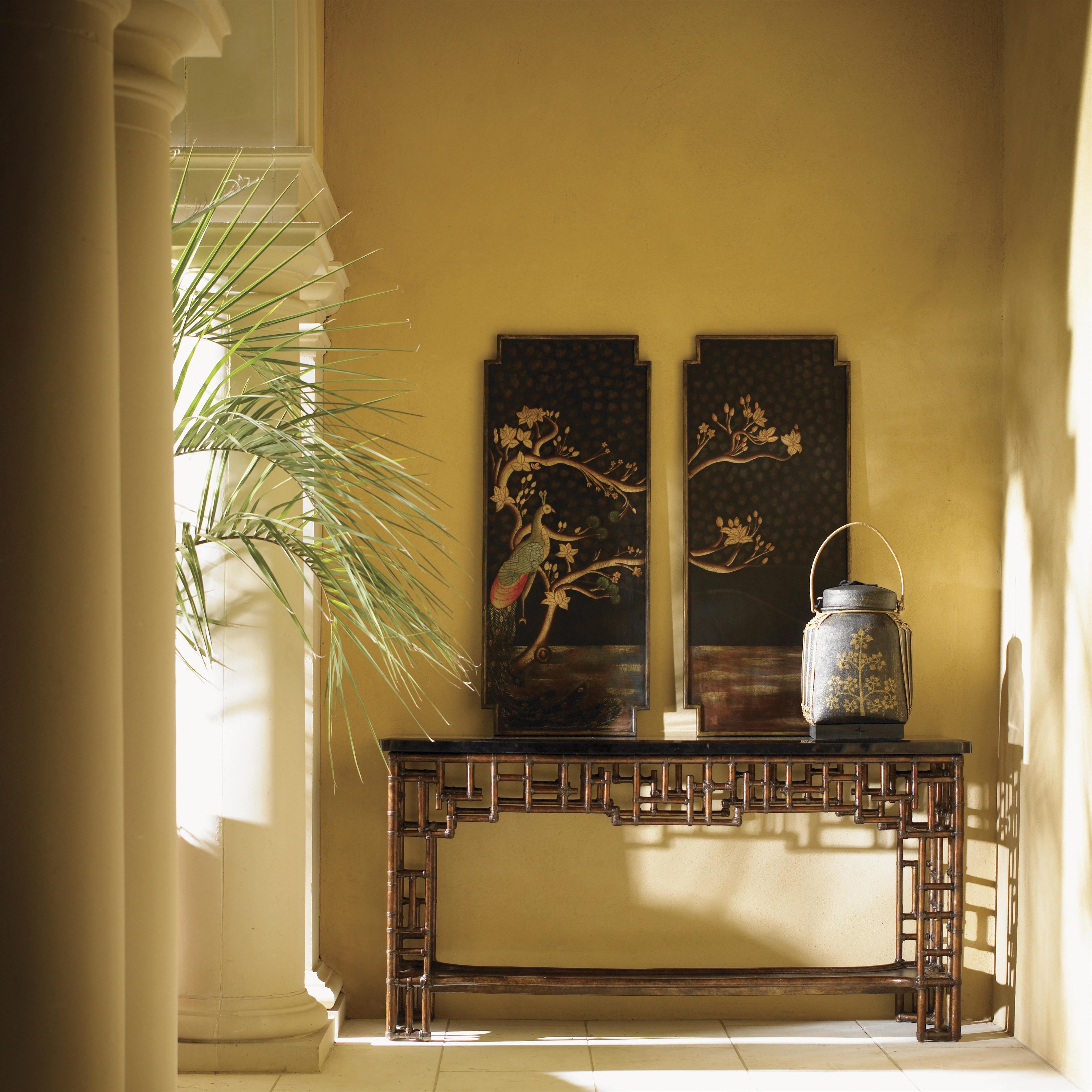 Tommy Bahama Home Royal Kahala 538869 Rattan & Leather Mystic Console